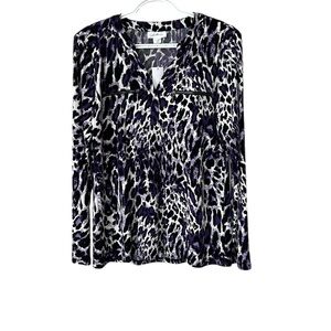 Jaclyn Smith Long Sleeve Print Blouse Women’s Medium NWT
